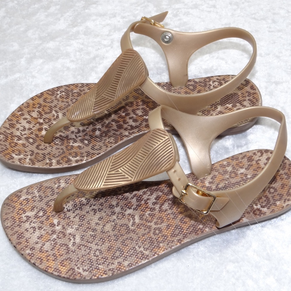 Grendha Jelly Thong Flat Sandal Gold kids Girl 4